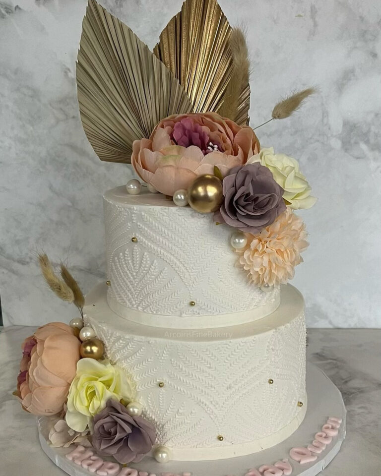 Wedding or quinceañera cake by Arcoiris Fine Bakery