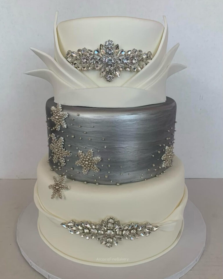 Wedding or quinceañera cake by Arcoiris Fine Bakery