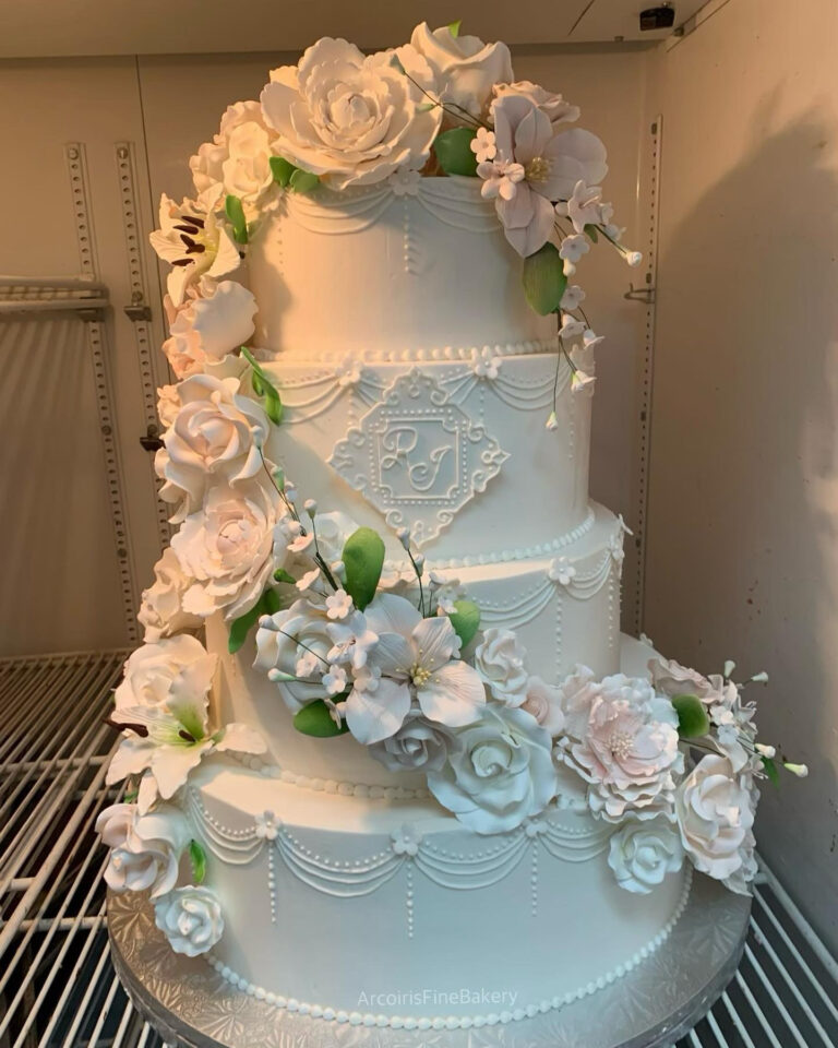 Wedding or quinceañera cake by Arcoiris Fine Bakery