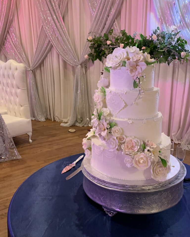 Wedding or quinceañera cake by Arcoiris Fine Bakery