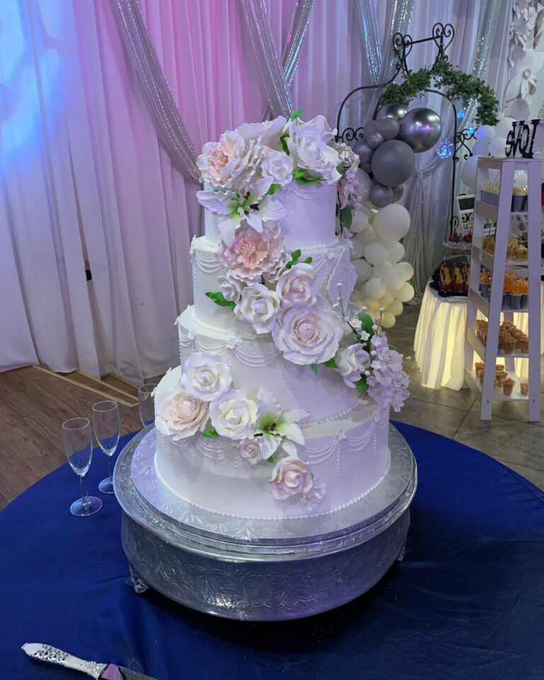 Wedding or quinceañera cake by Arcoiris Fine Bakery