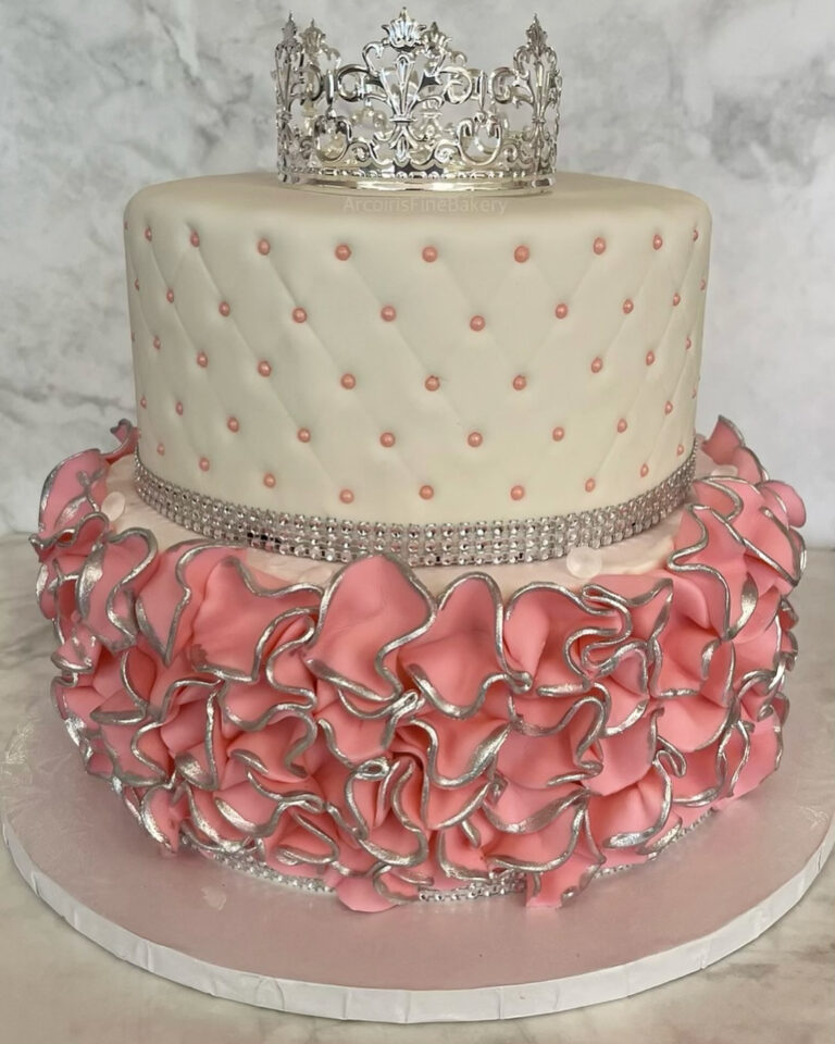 Wedding or quinceañera cake by Arcoiris Fine Bakery