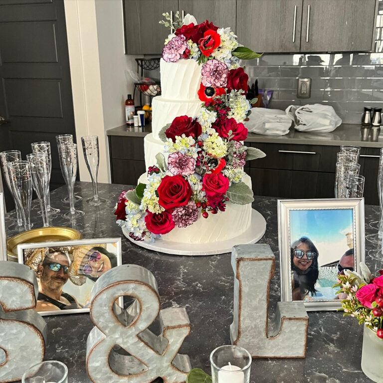 Wedding or quinceañera cake by Arcoiris Fine Bakery