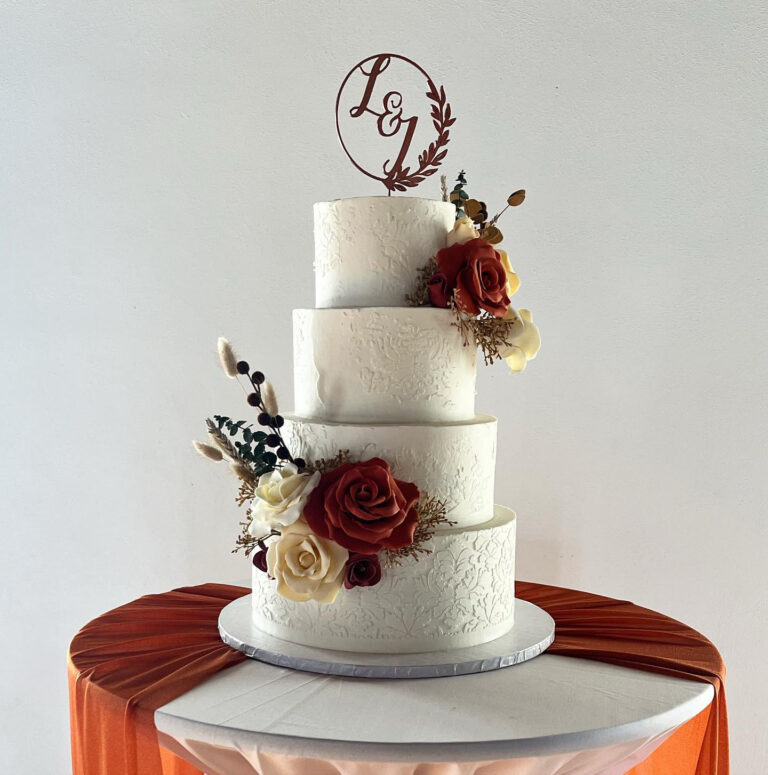Wedding or quinceañera cake by Arcoiris Fine Bakery
