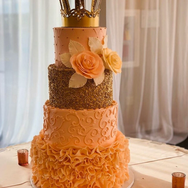 Wedding or quinceañera cake by Arcoiris Fine Bakery