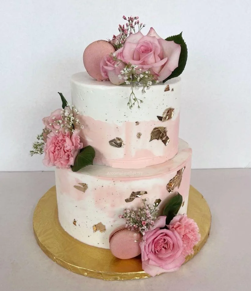 Wedding or quinceañera cake by Arcoiris Fine Bakery
