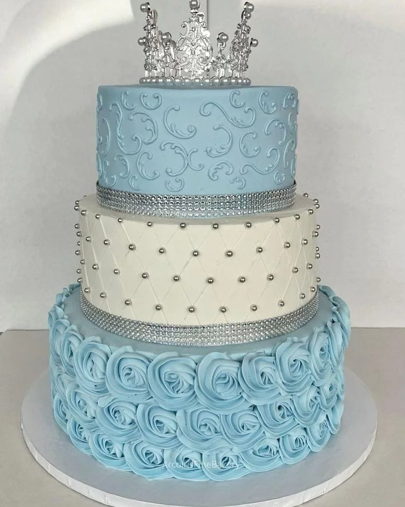 Wedding or quinceañera cake by Arcoiris Fine Bakery