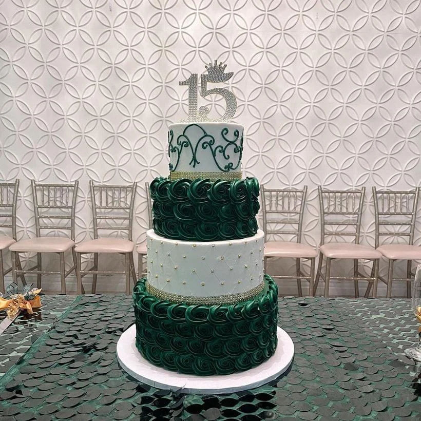 Wedding or quinceañera cake by Arcoiris Fine Bakery