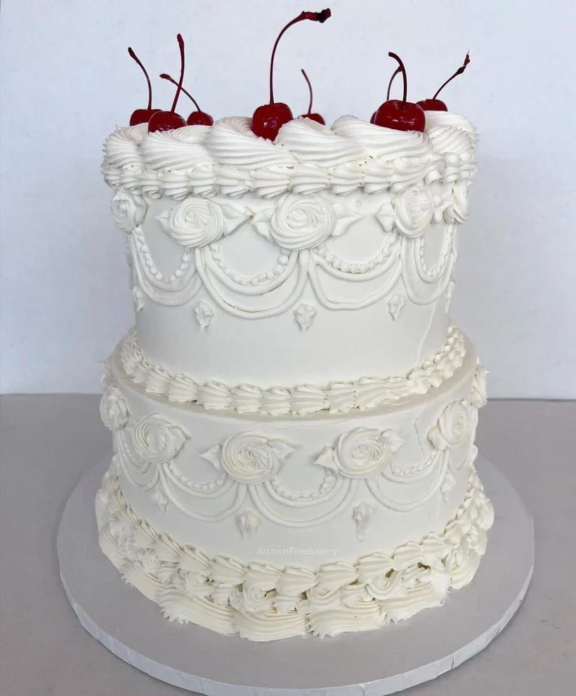 Wedding or quinceañera cake by Arcoiris Fine Bakery