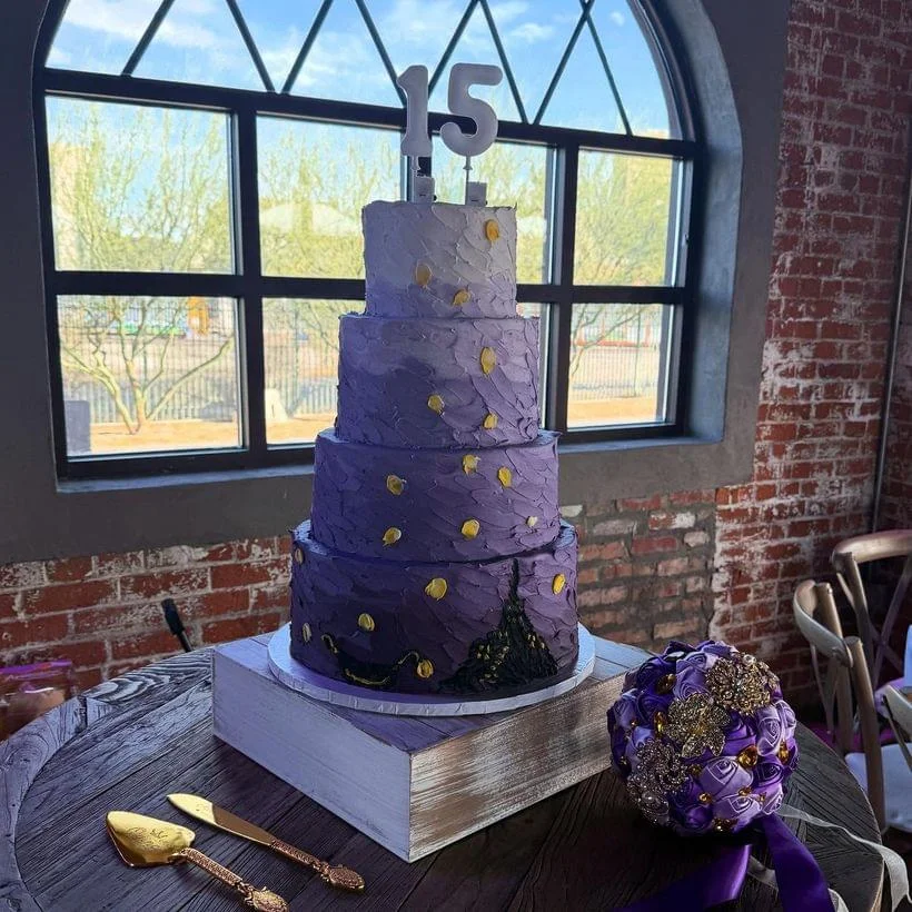 Wedding or quinceañera cake by Arcoiris Fine Bakery