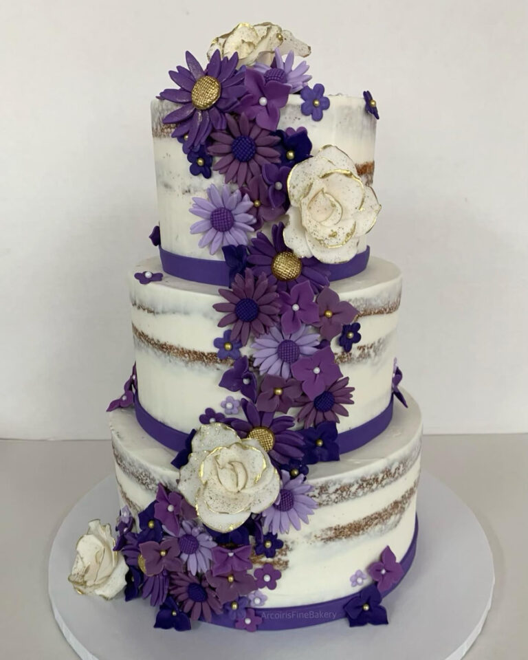 Wedding or quinceañera cake by Arcoiris Fine Bakery